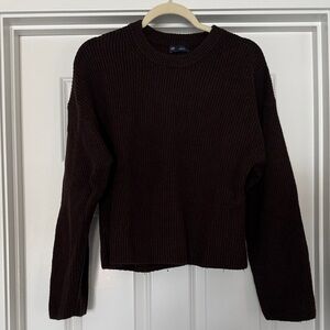 Gap CashSoft Ribbed Boxy Sweater in Dark Brown